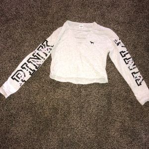 Pink cut off long sleeve